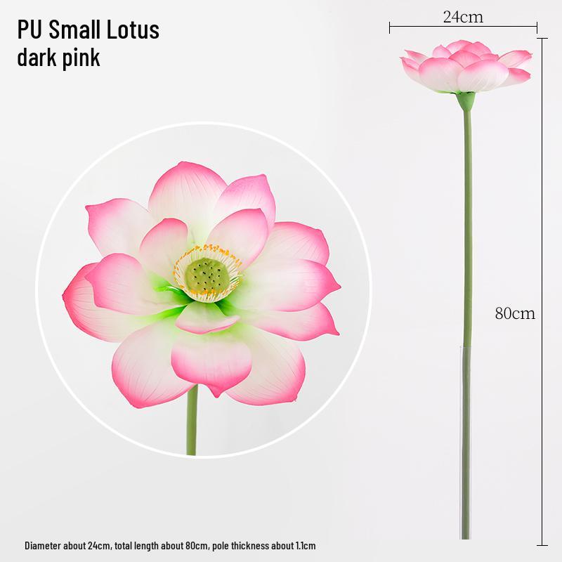 Realistic Lotus & Leaf with Stem Props - Artificial Water Lily Arrangement for Living Room Decoration