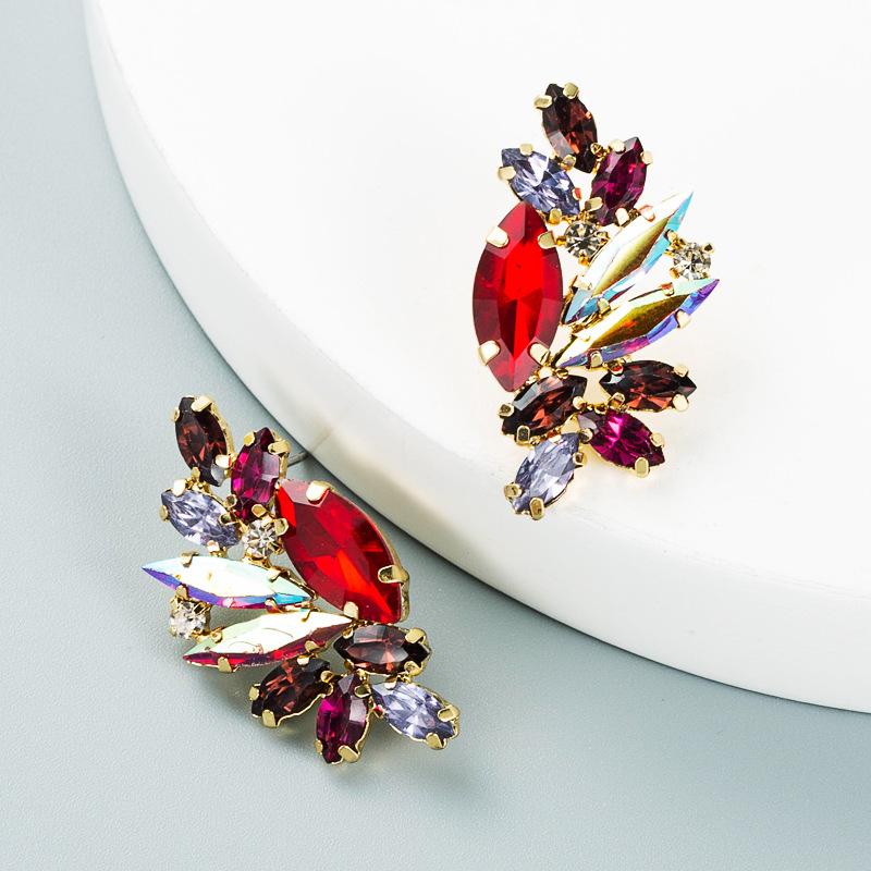 Boucles d'oreilles pendantes simples pour femmes, en alliage d'acier et de titane, acrylique, cristal coloré, ornements géométriques