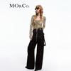 MO&Co. Women's Pleated Wide-Leg Low-Waist Cargo Pants