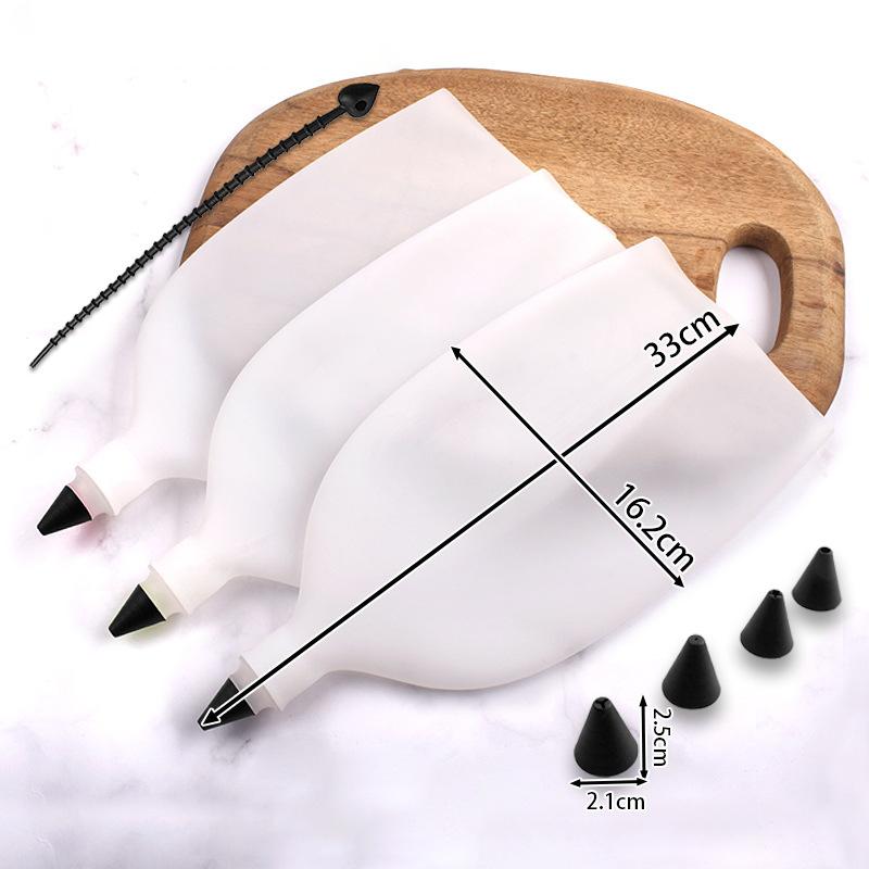 4-Head Piping Tip Set Silicone Chocolate Butter Piping Pen Piping Bags Piping Bottles Writing And Baking Tools