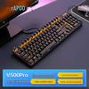 Teclado Mecânico Rapoo V500PRO com 104 Teclas, Retroiluminação e Fio
