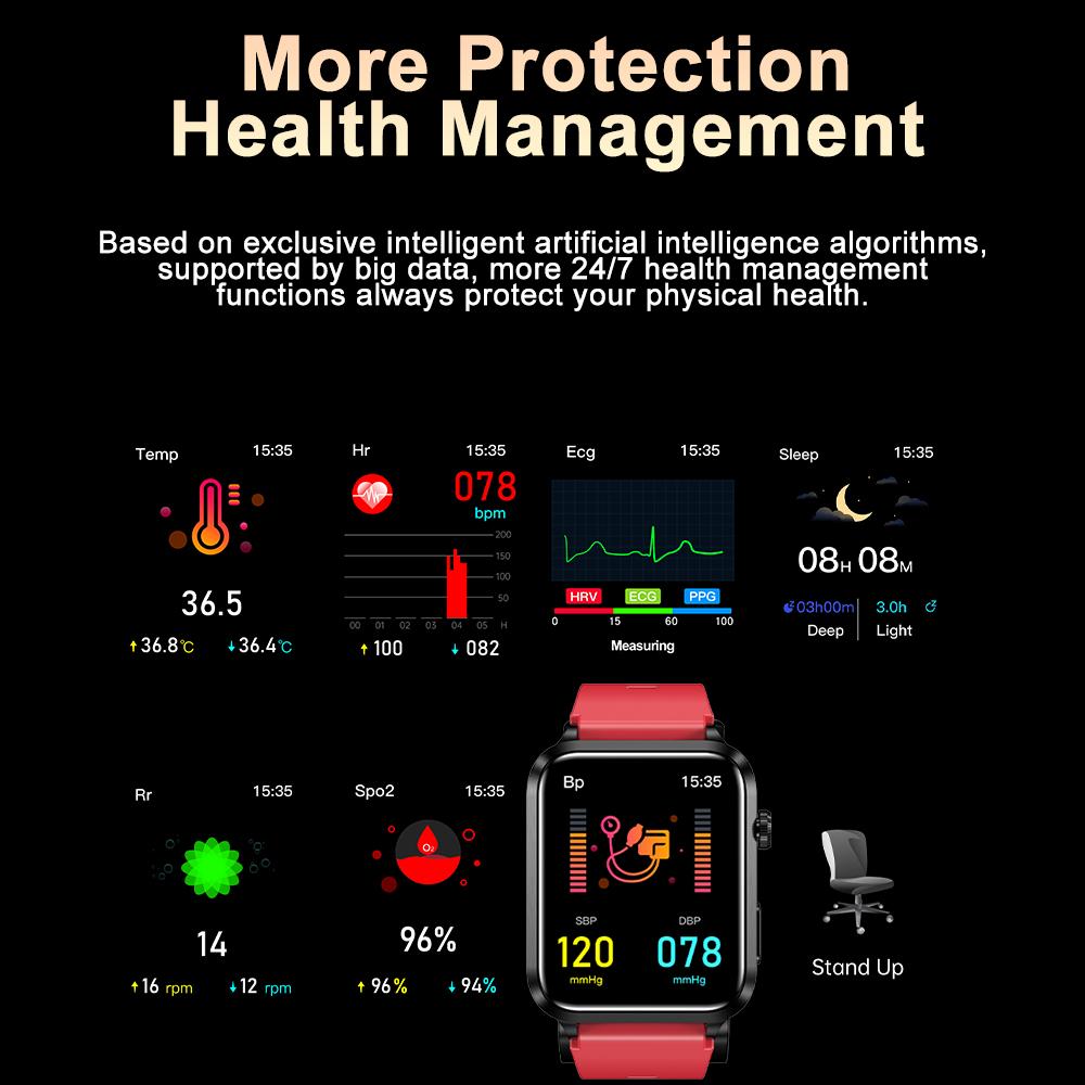 SACOSDING New Men's Watch, Air Pump, Safety Airbag, Precision Blood Pressure, Bluetooth Call Smart Watch
