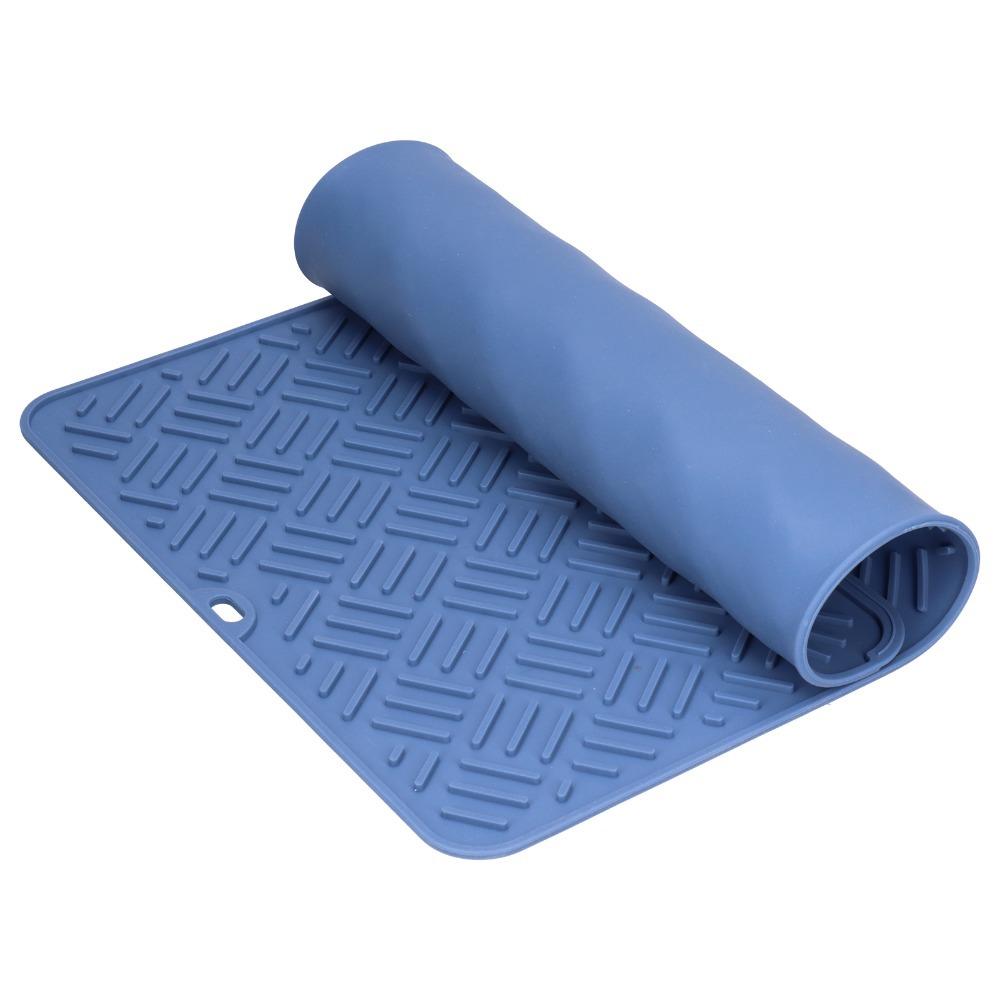 Multiple Optional Color Water Drying Pad Silicone Sink Anti-slip Cushion Tableware  Mat  Bathroom