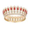 Round Princess Queen Tiara European Crystal Full Crown Metal Bridal Wedding Crowns  Birthday Party