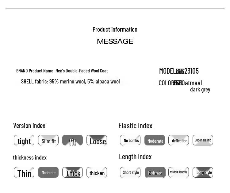 Yiliteng Men's 100% Wool Double-Faced Overcoat