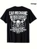 Car Mechanic Graphic T-Shirt - No Shortcuts Only Hard Work Design 100%, Unise