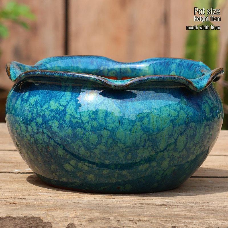 Large Handmade Coarse Ceramic Pot for Succulents and Greenery