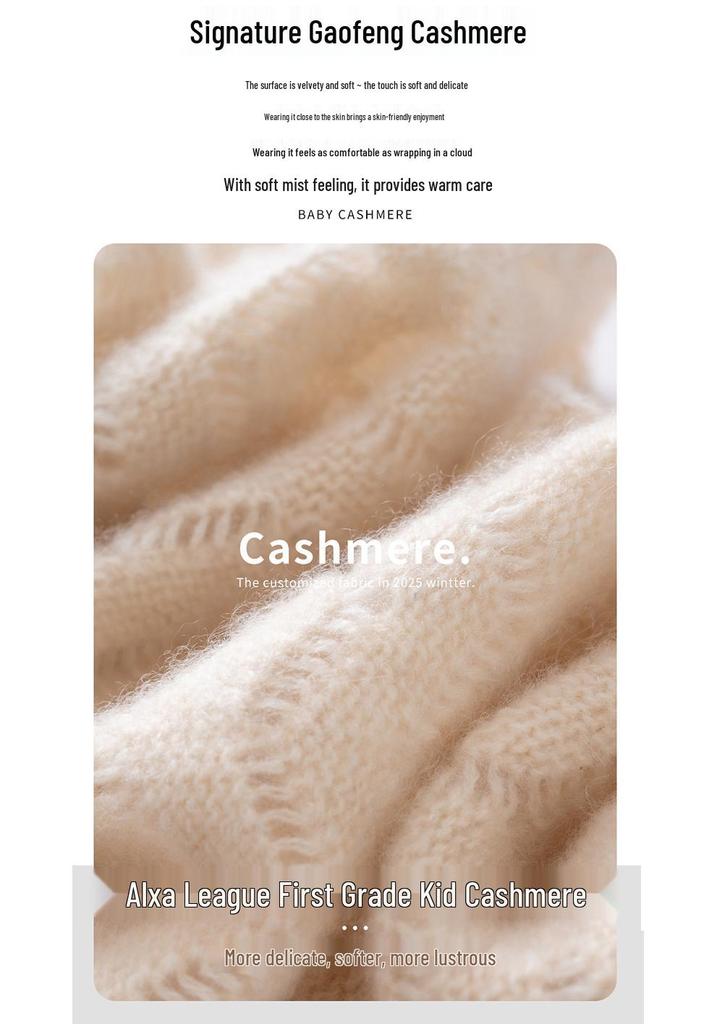 Women's 100% Pure Cashmere Scarf - Hollow Knit Solid Color, Warm & Versatile Neck Warmer