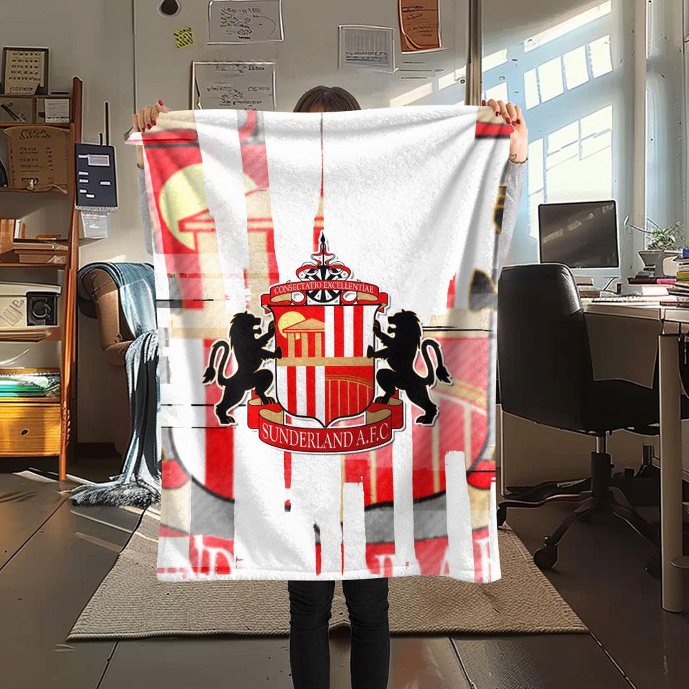 Sunderland Printed Flannel Blanket, Soft Throw for Bedroom Sofa, Washable, Fan Merchandise, Great Gift.