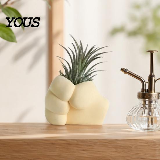 Holding Grass Hand Statue 3D Printed Decoration, Fist-Shaped Planter Pot Ornament Decoration for Home Office Desk Decor, Humorous Gift Sculpture