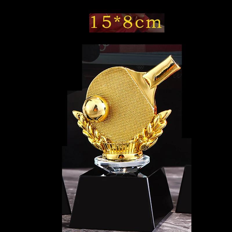 Customized Table Tennis and Volleyball Balls, Crystal Trophy, Gold Silver Copper, Creative Sports Home Decor Award Souvenir, 1Pc
