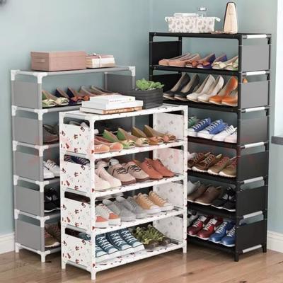Dustproof Shoe Storage 7-Layer Shoe Rack Organizer Space-Saving Corner Entrance Adjustable For Dormitory Living Room Corridor
