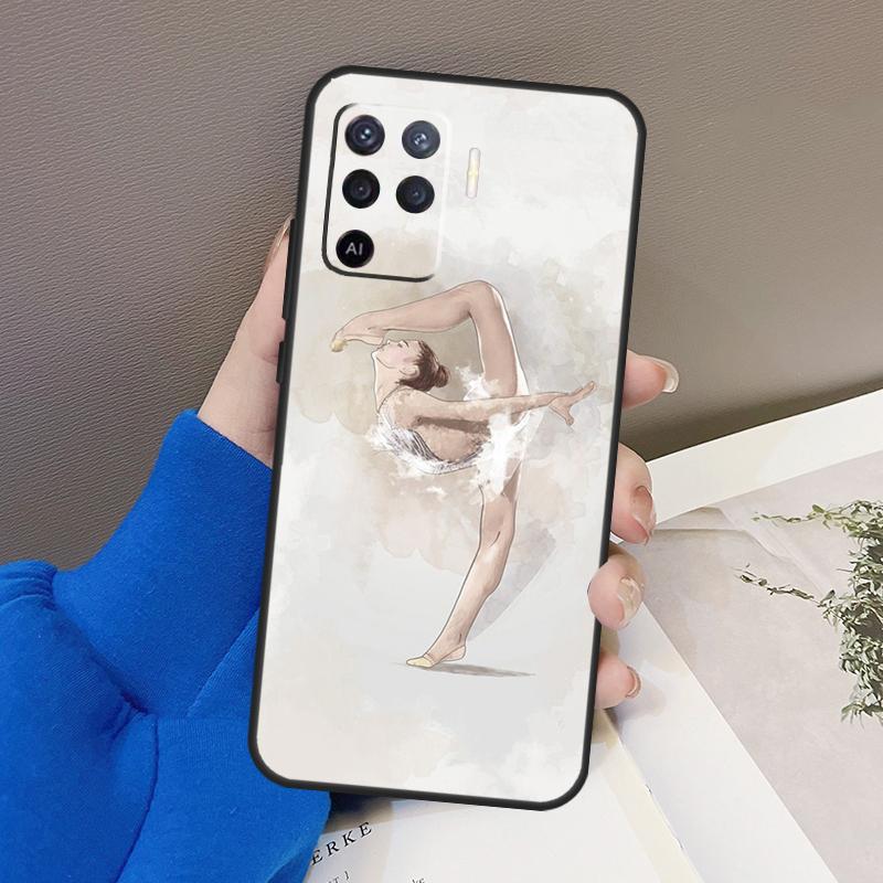 Gymnastics Oil Painting For OPPO Find X3 X5 Pro A9 A5 A31 2020 A15 A16 A52 A72 A1K A83 A91 A54 A74 A94 A53S Case