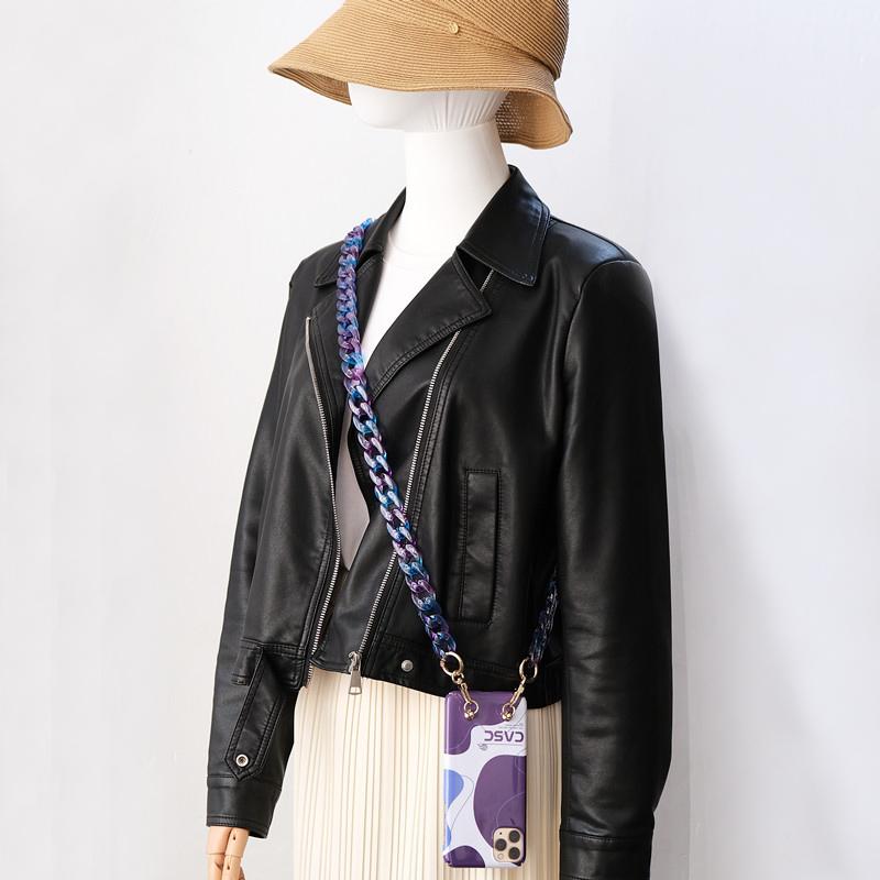 Nové príslušenstvo k telefónu Odnímateľné časti Retiazka Candy Crossbody Živica Luxusný remienok Ženy Puzdro na telefón Retiazky na akrylové rameno
