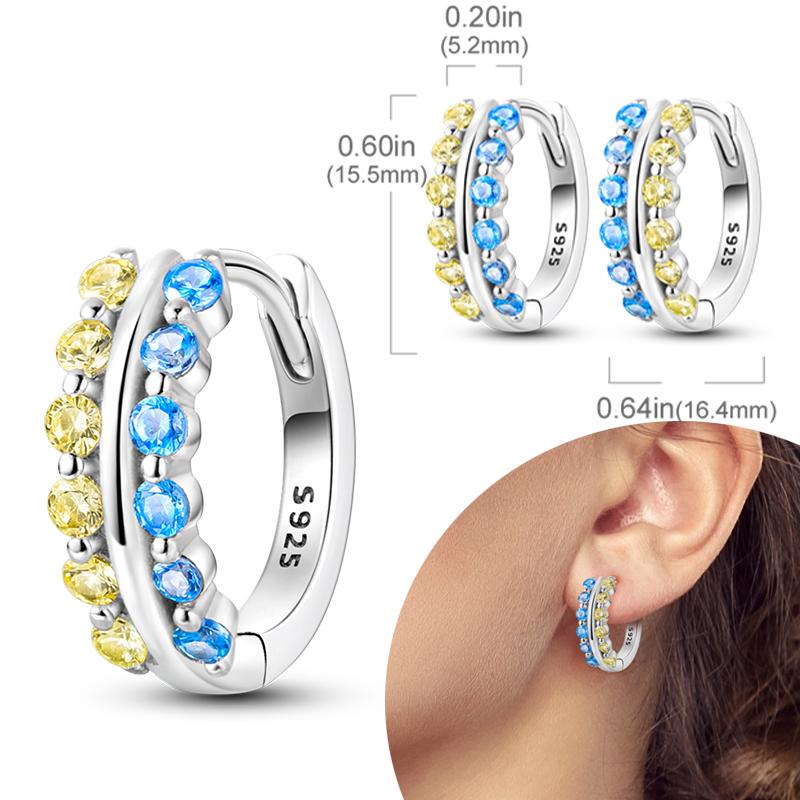 Women Earring 925 Silver Hoop Earrings Love Heart Butterfly Drop Earring Stud For Women Girls Party Jewelry Gifts