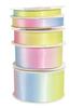 Okay 100% Polyester Dark Pastel Rainbow Satin Ribbon 9mm to 50mm Single Face Iridescent for Crafts