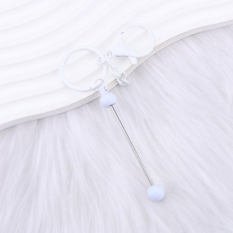 6Pcs Metal Beadable Keychain Bars Beading Key Chain Bar Blanks For Beads Pendant Jewelry Charms Lanyard Diy Crafts Gift