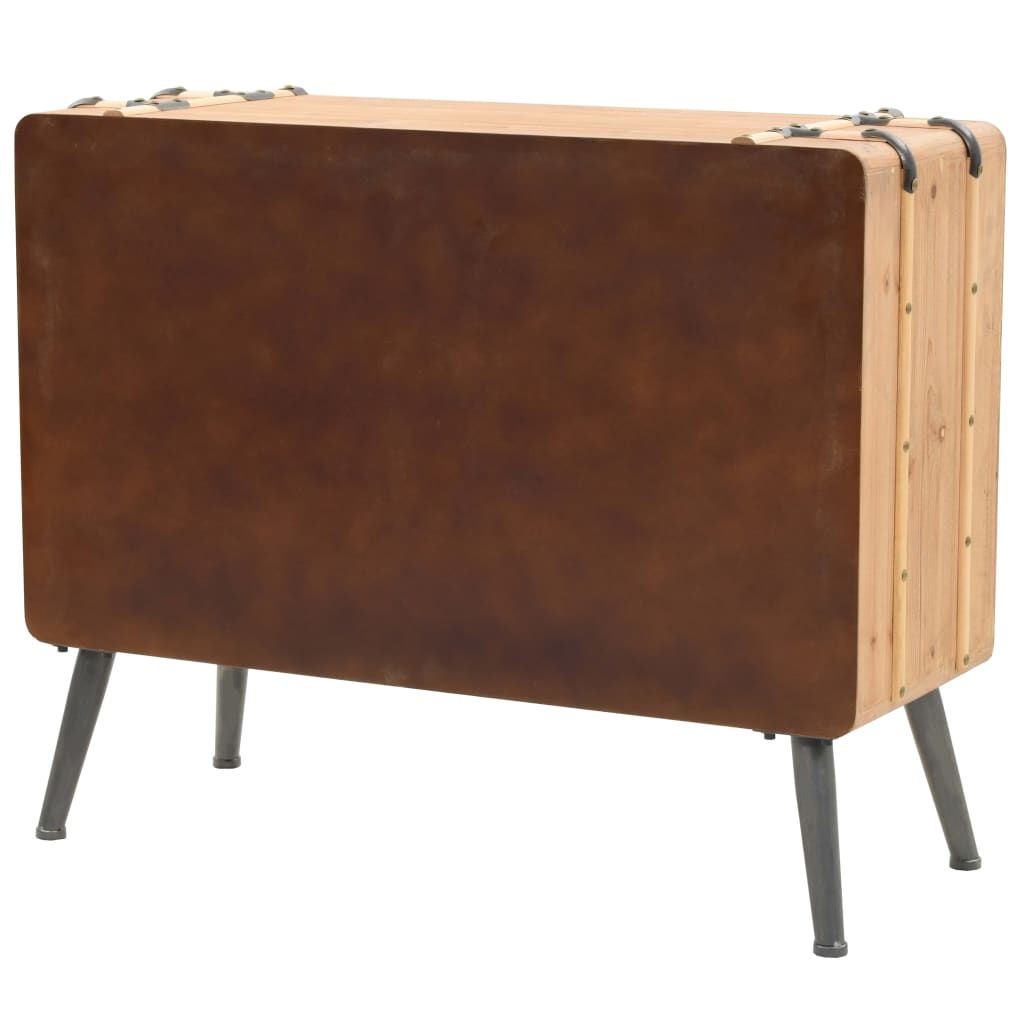 Solid Wood Drawer Chest Pine 91 x 35 x 73 cm