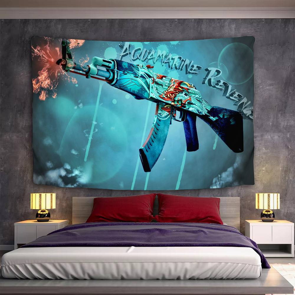 CS GO Tapestry Wall Hanging Tapestry Art Deco Blanket Curtain Hanging At Home Bedroom Living Room Decor