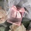 50Pcs Bow Candy Yarn Bag Solid Color Pearl Yarn Bag Jewelry Gift Bag Wedding Packaging Yarn Bag For Shops