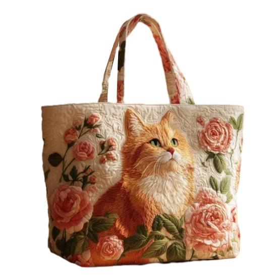 Retro Canvas Handbag Floral Women Purse Cute Animal Designs Tote Bag 14-Inch Laptop Compatible Commuter Tote for Shopping Weekend Outings