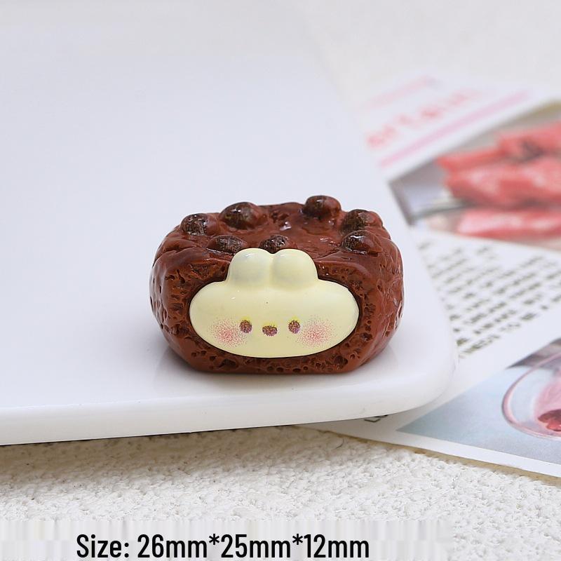 Resin Cartoon Accessories: Handmade DIY Cream Glue Hair Clips, Crocs Shoe Charms, Bunny Cookies, and Food Toy Decorations