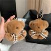 Cute Real Rex Fur Key Chain Bears Stuffed Plush Toy Mini Bear Doll Toy Keychain Bag Car Pendant Children Birthday Party Gifts