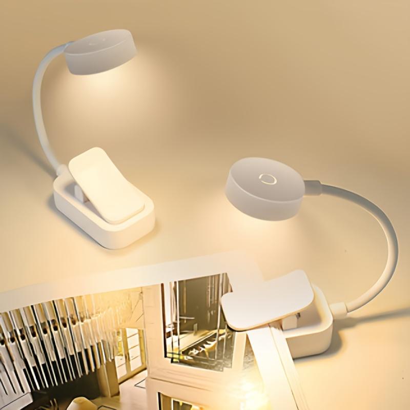 1 Stück faltbare Mini-Clip-Buchlampe USB-wiederaufladbar LED-Nachtlicht 3 Modi Augenschutz stufenlos dimmbar flexibel Schlafzimmer Lesen