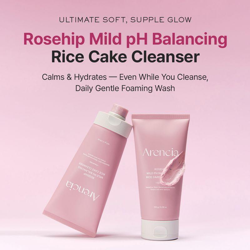 [ARENCIA] Rosehip Mild PH Balancing Rice Cake Cleanser 150g