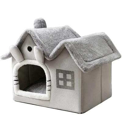 House Roof Dog House, Foldable Small and Medium-sized Dog and Cat Winter Warm Cat Bed, Pet Supplies Basket Pet Dog Bed