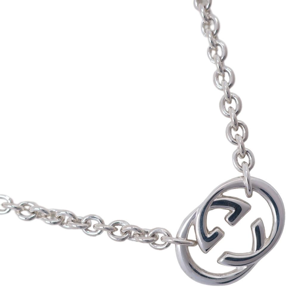 GUCCI Interlocking G Necklace Silver925 28.8g Women Used