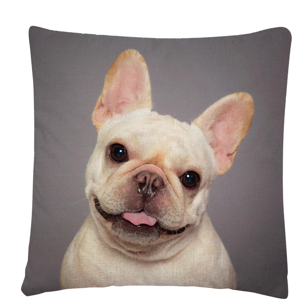 Kissenbezug mit Welpen-/Hunde-Kunstfoto-Muster, Polyester, Kissenbezug, Heim-Sofa-Auto-Dekor