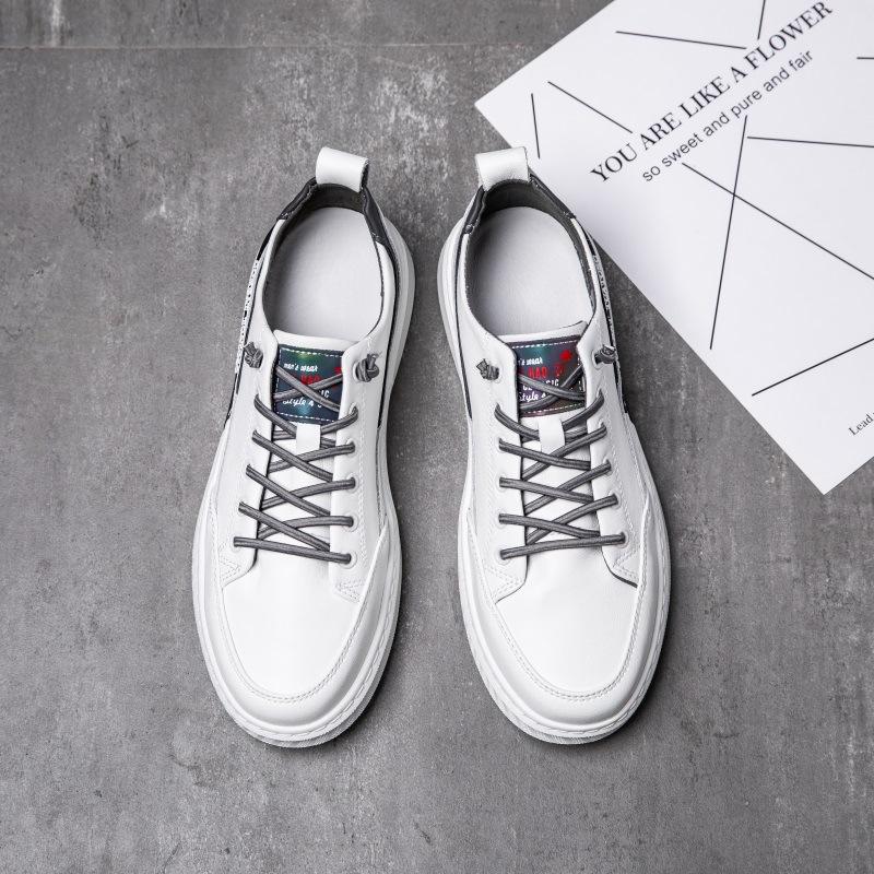 Autumn new men's shoes leather breathable little white shoes men's fashion trend versatile sports and leisure board shoes