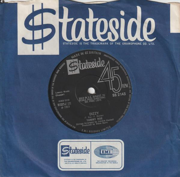 

7inch Record TOMMY ROE - Dizzy SS2143 Stateside 1969 UK Rock Used