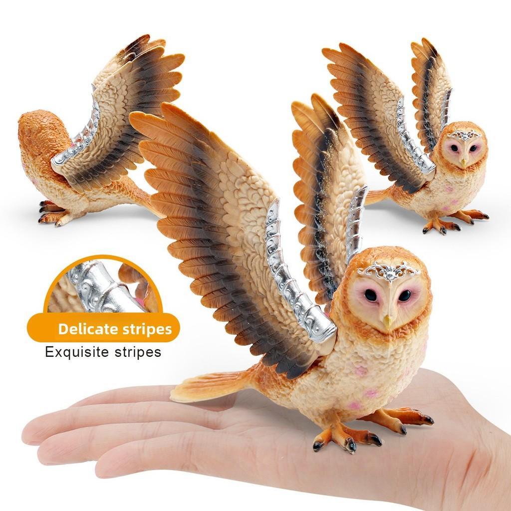 Animal Model Pvc Flying Owl Figurine For Children Educational Display