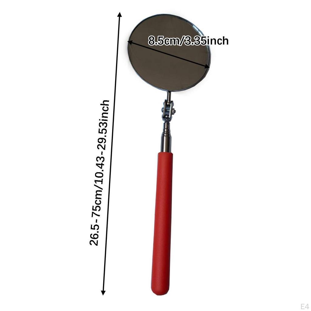 Degree Rotating Telescopic Inspection Mirror for Vehicles, Portable Extendable Flexible Stainless