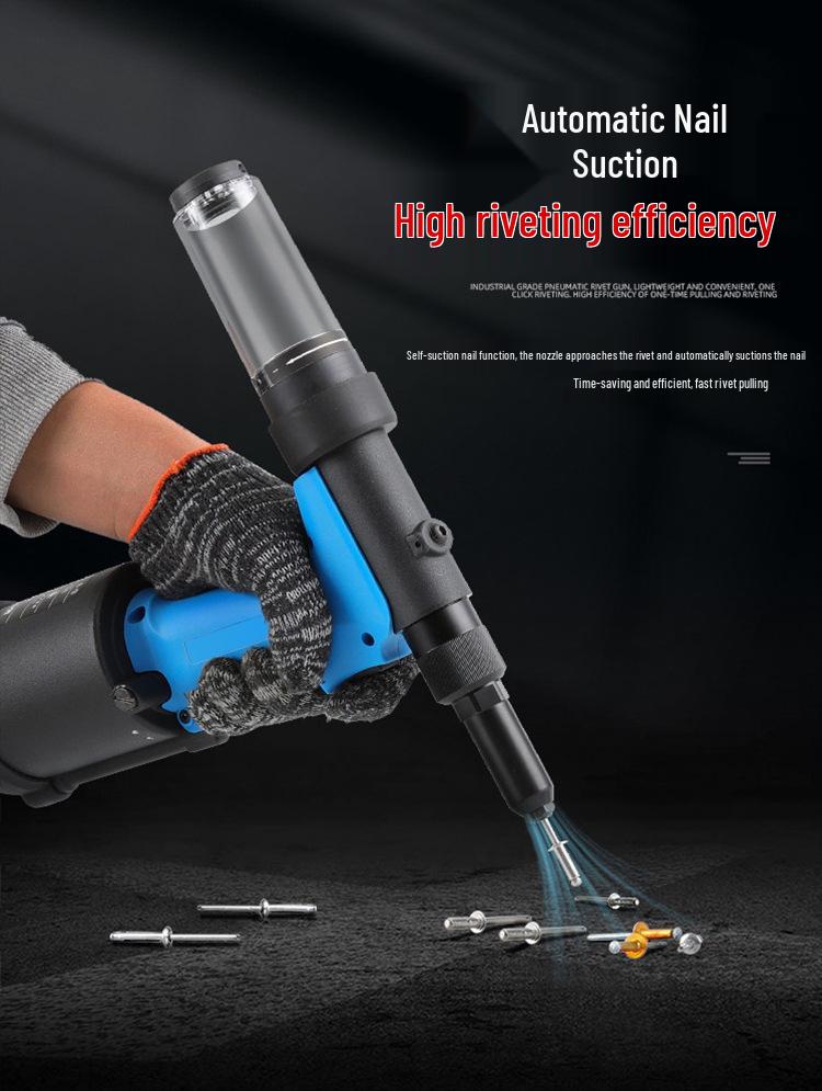 Luo Pneumatic Rivet Gun - Powerful Self-Priming Hydraulic Riveting Machine with Stainless Steel Rivets