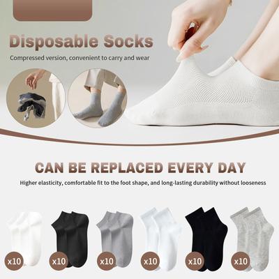 Tek Kullanımlık Çoraplar, Kullanışlı Düz Renk Pamuklu Çoraplar, Orta Boy Çoraplar, Unisex Çoraplar, Günlük Kullanım İçin Minimalist Çoraplar