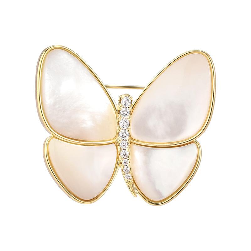 Simple, Fashionable And Luxurious, Breaking The Cocoon Into A Butterfly Brooch, Zircon High-End Natural Fritillary Brooch, Female