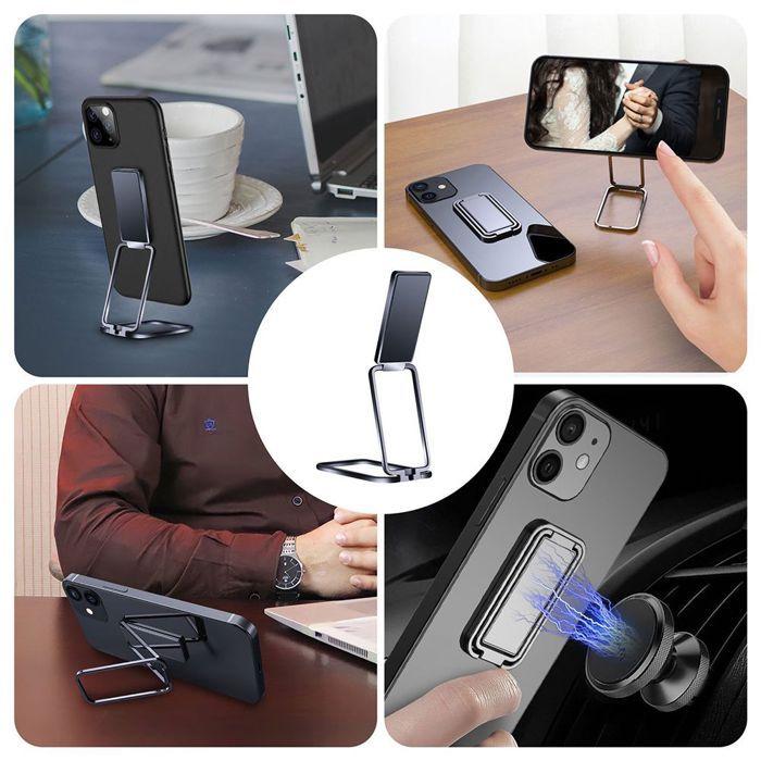 Coque Anneau - BOOLING - pour iPhone 17 - Silicone Ultra Slim Antichoc avec Support Métal Noir