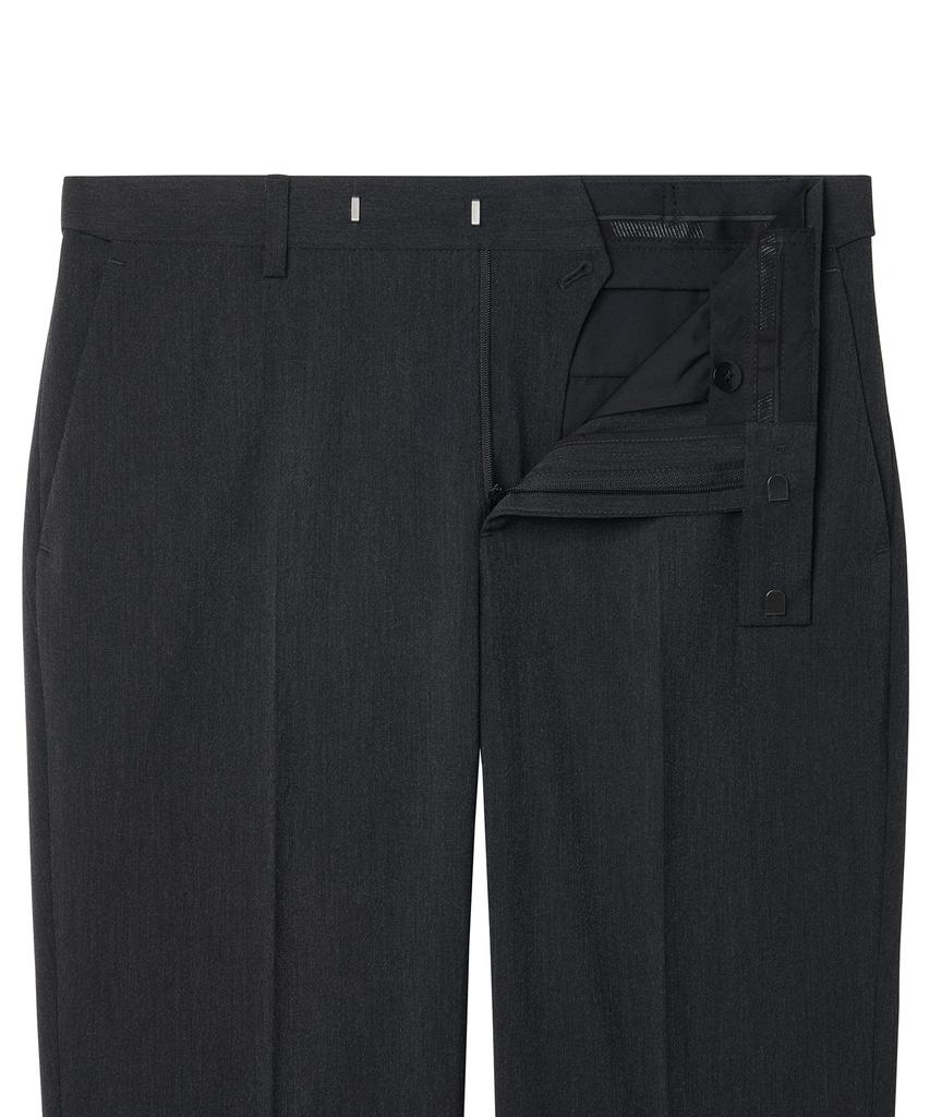 MUSINSA STANDARD Lightweight Relaxed Tapered Hidden Banding Crop Slacks [Charcoal Gray]