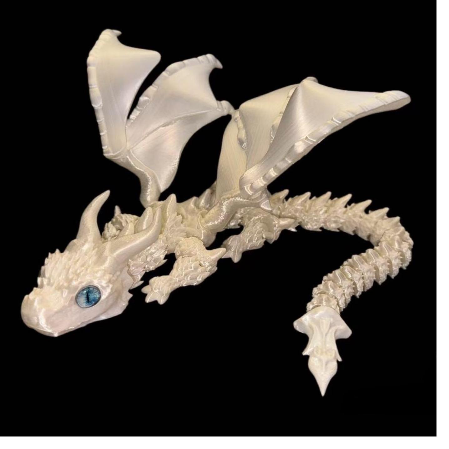 

3D Printed Dragon Figurine Winged Design Multi-Jointed Movable Winged Carriage Dragon Toy Ornament Office Desktop Decor Kids Toy