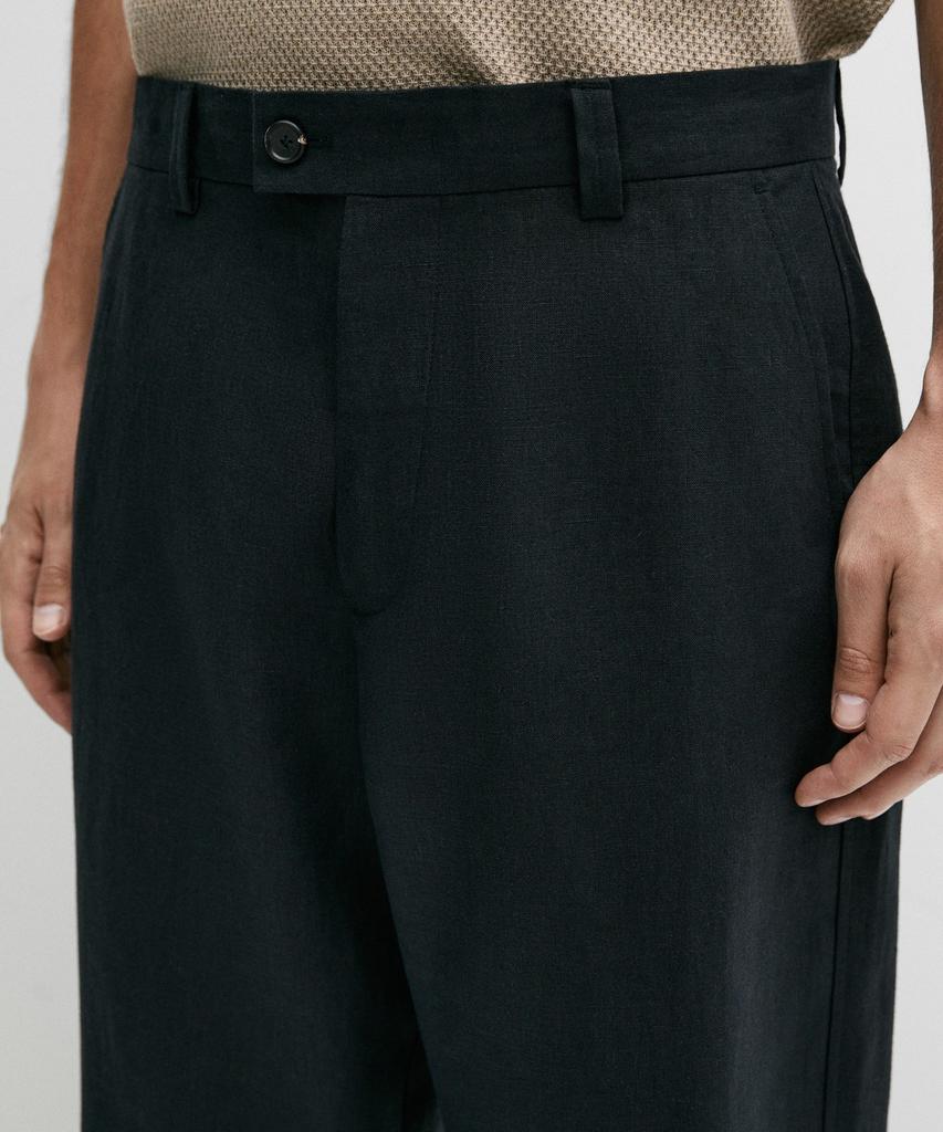 Masimodutti Linen Straight Fit Pants