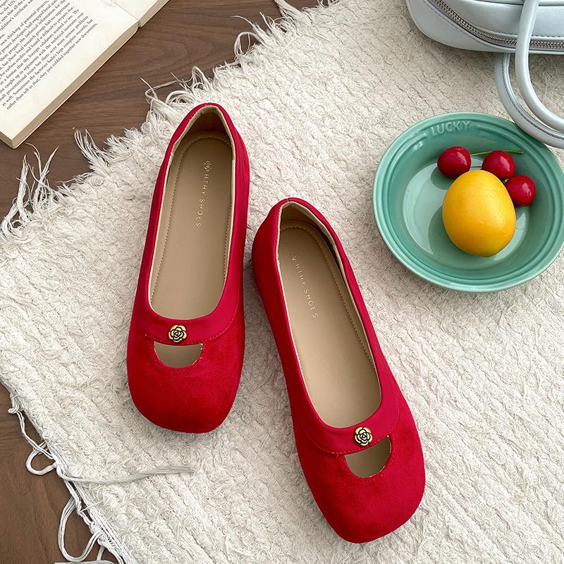 Französische Retro rote Mund flache Einzel Schuhe Damen 2025 neu Frühling ein Pedal weichsohlige vielseitige Mary Jane Schuhe