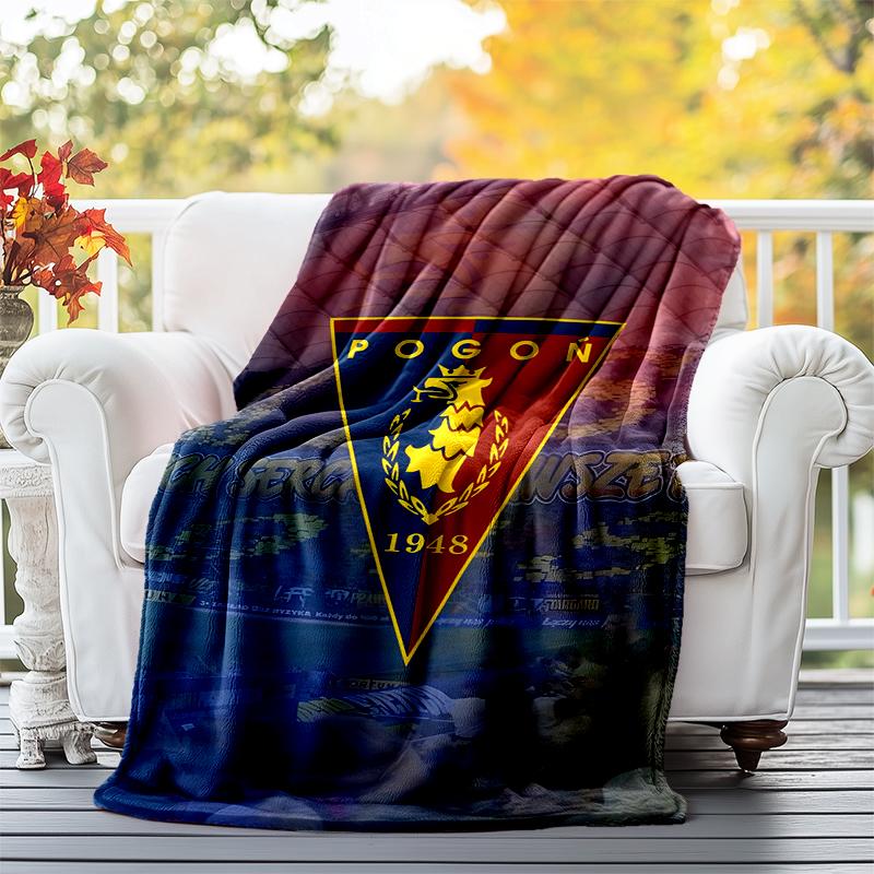 MKS Pogoń Szczecin Flannel Blanket Soft All-Season Throw, Design for Camping, Car Travel, Hiking Sofa, Bed, Office Perfect Gift for Parties
