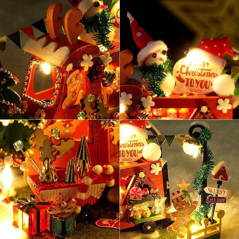 Christmas Gift Diy Dollhouse miniatures Tiny Houses Doll House miniaturas Home Toys Birthday Gifts Scene of the Magic Detecti