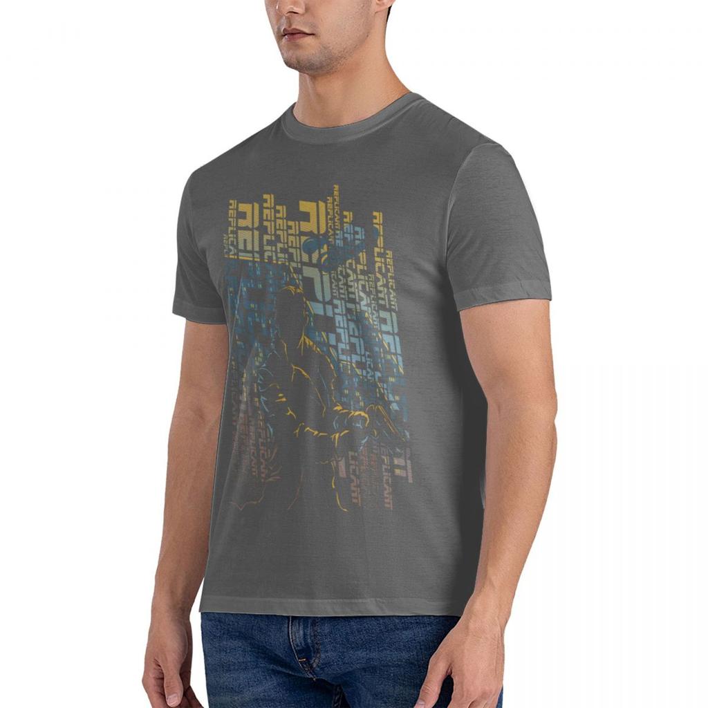 Replicant City Blades Runner 2049 Printed T-Shirt Funny Mens Short Sleeve Loose Oversized Men Designer Y2K T Shirts Custom