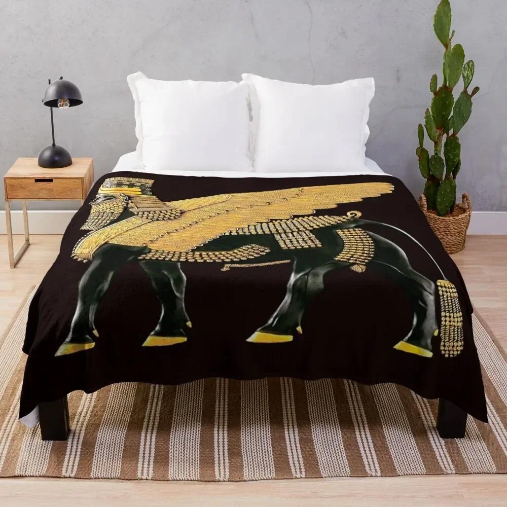 Assyrian Winged Bull Throw Blanket halloween Retros Blankets 75cmx90cm