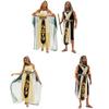 Egyptian Pharaoh Cleopatra Cosplay Costume With Polyester Fabric For Adults