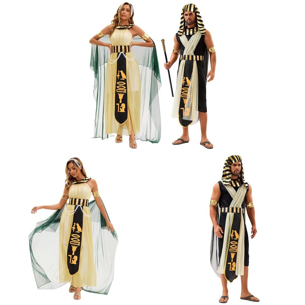 Egyptian Pharaoh Cleopatra Cosplay Costume With Polyester Fabric For Adults